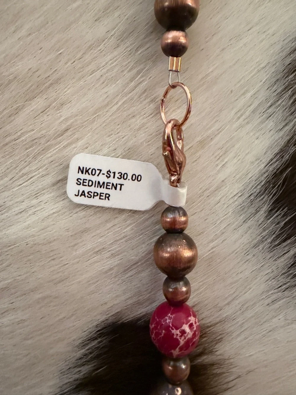 ❤️ Oxidized Copper Desert Pearl & Sea Sediment Jasper 19” Statement Necklace - Picture 4 of 9